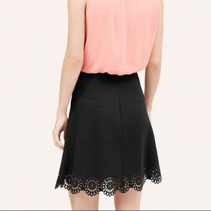 Loft black laser cut scalloped skirt